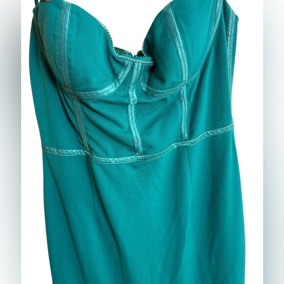 Katie May Loren Dress Spaghetti Strap Corset Mermaid Midi Teal Green Size XL - Picture 6 of 9